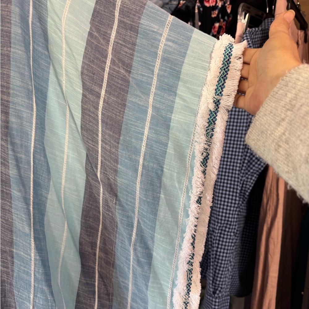 Rise & Bloom Blue Striped Cotton Caftan – Size XL - Picture 5 of 5